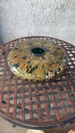 Mosaic Vase Gold And Green