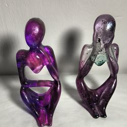 RESINE SCULPTURE FIGURINES SET OF 2 / 5"×2.5"