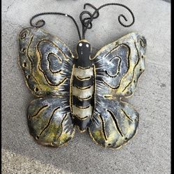 Metal Butterfly Wall Plaque Decor Garden Hang Deck Office Patio Yard Porch Fence
