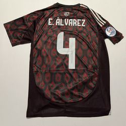 Mexico 24/25 E. Alvarez #4 Home Copa América Jersey Size LARGE