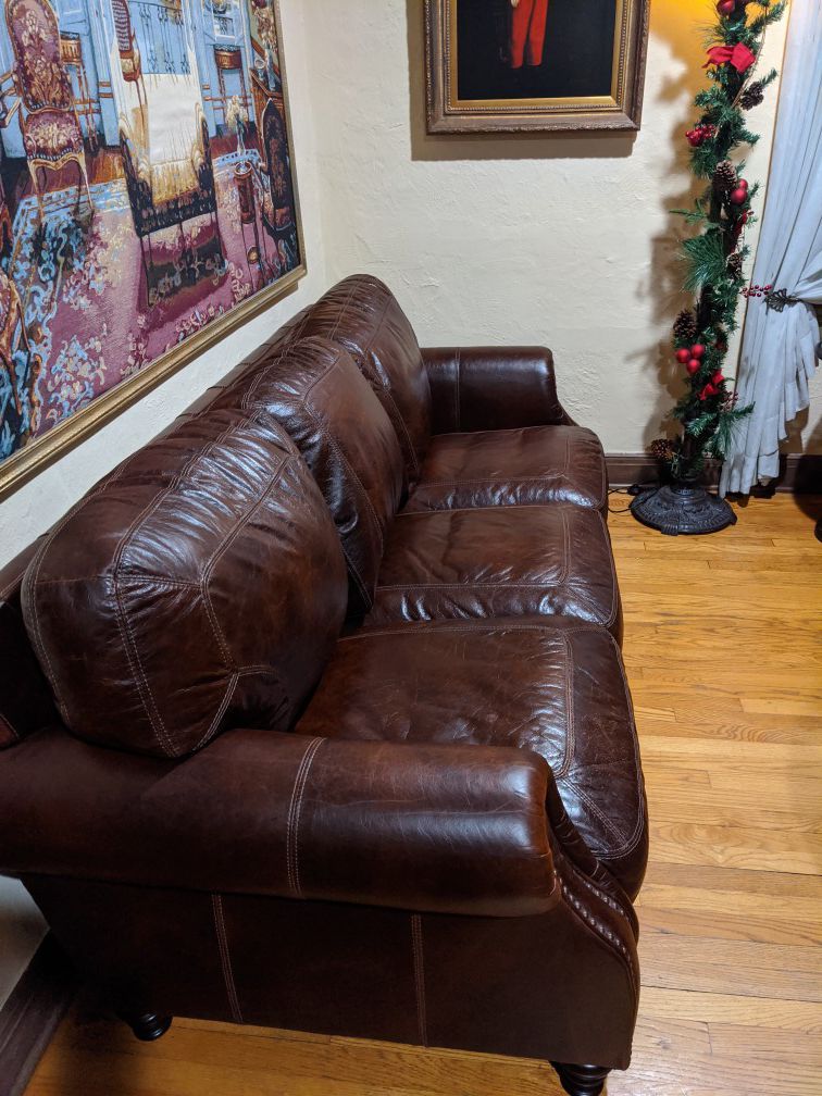 Reymour & Flannigan $1600 leather sofa