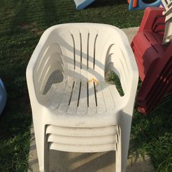Mid back white heavy duty plastic porch deck chairs