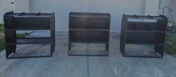 Black Metal Van Shelving Units Set of 3