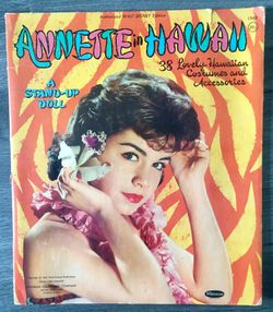 Vintage 1961 Annette in Hawaii stand up paper doll