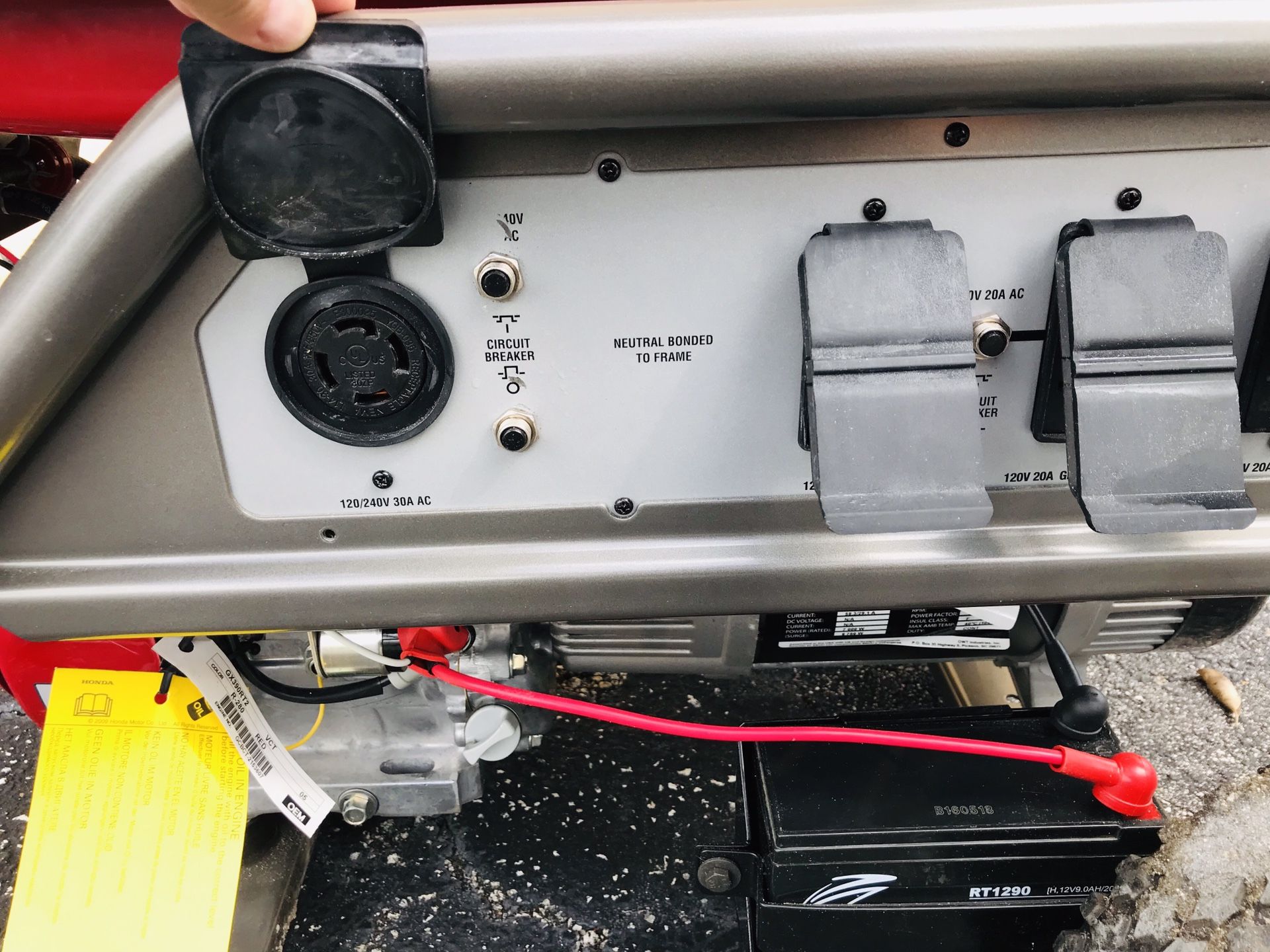 Honda black max generator 7000 running watts Electric start GX 390 for
