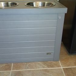 Dog food storage and feeder station
