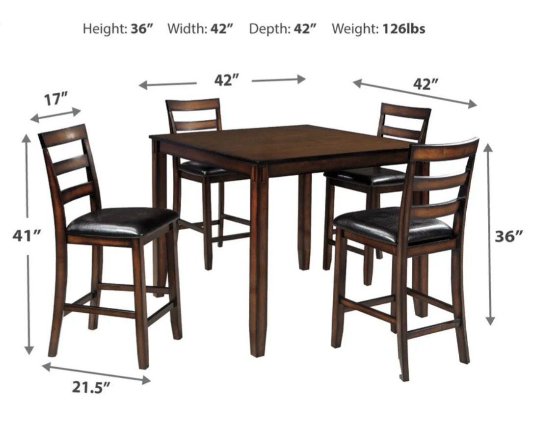 Brown Wooden Table (counter height)