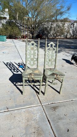 Two wooden antique chairs, SS