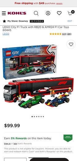 LEGO
LEGO City F1 Truck with RB20 & AMR24 F1 Car Toys Lego  60445