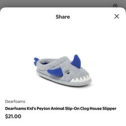 Dearfoams Kid's Peyton Animal Slip-On Clog House Slipper
