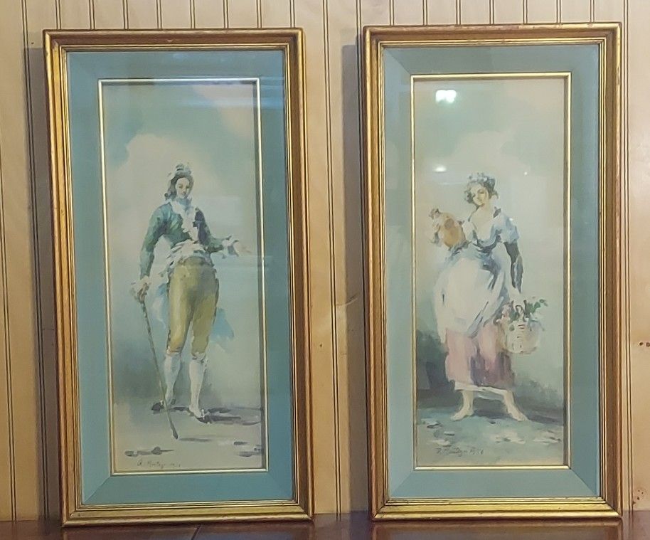 Pair Of Vintage Prints By Roderic Montague 1956