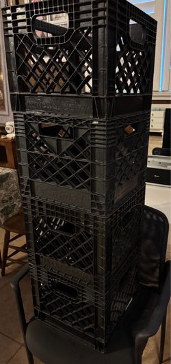 Vintage Plastic Milk Crates / Storage Crates – Heavy Duty – Set of 10