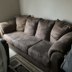 Long Microfiber 3 Cushion Couch
