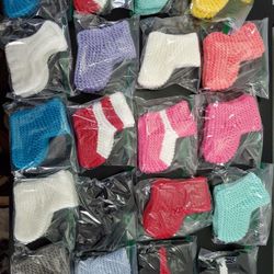 Baby Socks Hand Knitting Girls  Or Boys  Socks Foot Warmers Size  0  -6month