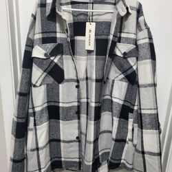 Thick flannel plaid shirt 3XL