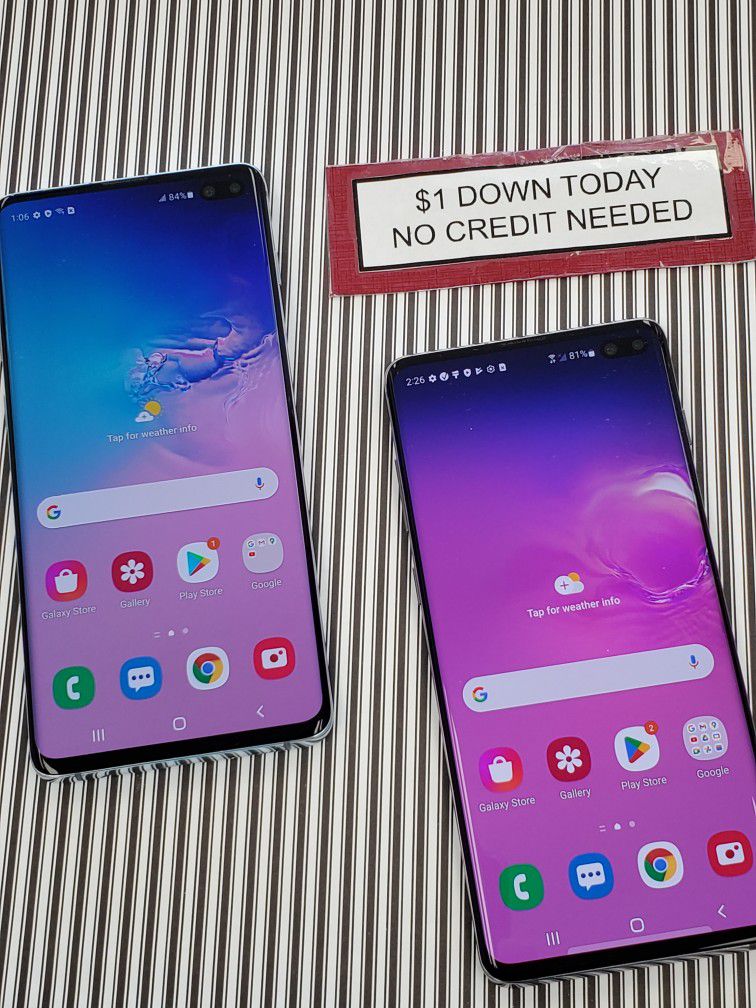 Samsung Galaxy S10 Plus 6.4 Pay $1 DOWN AVAILABLE - NO CREDIT NEEDED