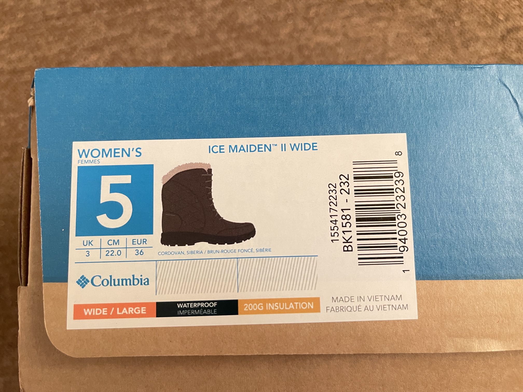 Women columbia ice maiden II wide snow boots , size 5