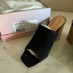 Size 6.5 NWB Heels Black Suede