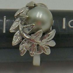 10KT WHITE GOLD RING WITH 8.5 MM PEARL SIZE 7 ; 5.5 GRAMS MINT CONDITION. 862574-1 
