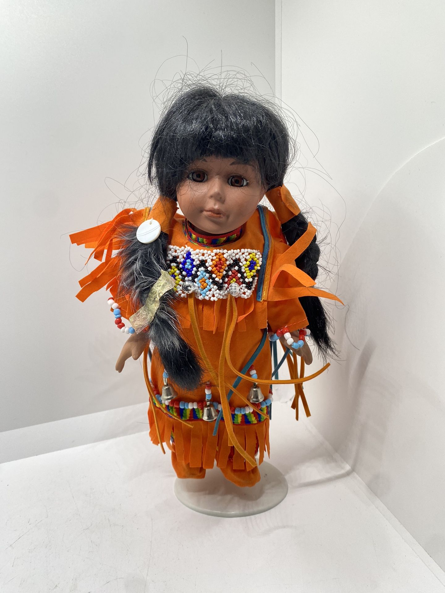 Vintage Native American Doll In Traditional Dress