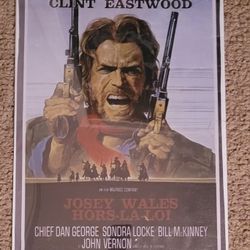NWT VINTAGE CLINT EASTWOOD POSTER JOSEY WALES HORS-LA-LOI 20×16"