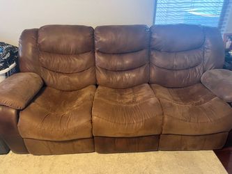 Recliner leather couch