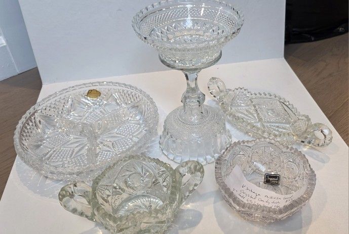 Crystal glass dishes collection , including Mikasa,  Lead Crystal and others