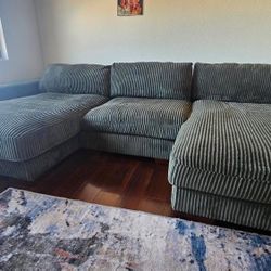 Green Corduroy Sectional