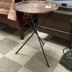 Portable, foldable, copper side table