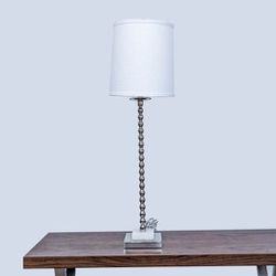 Brushed Steel Stacked Ball Table Lamp