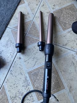 GEM 3 in 1 CURL Designer Professional Ceramic Curler Styling Iron, GEMwith 3 Ceramic Barrels