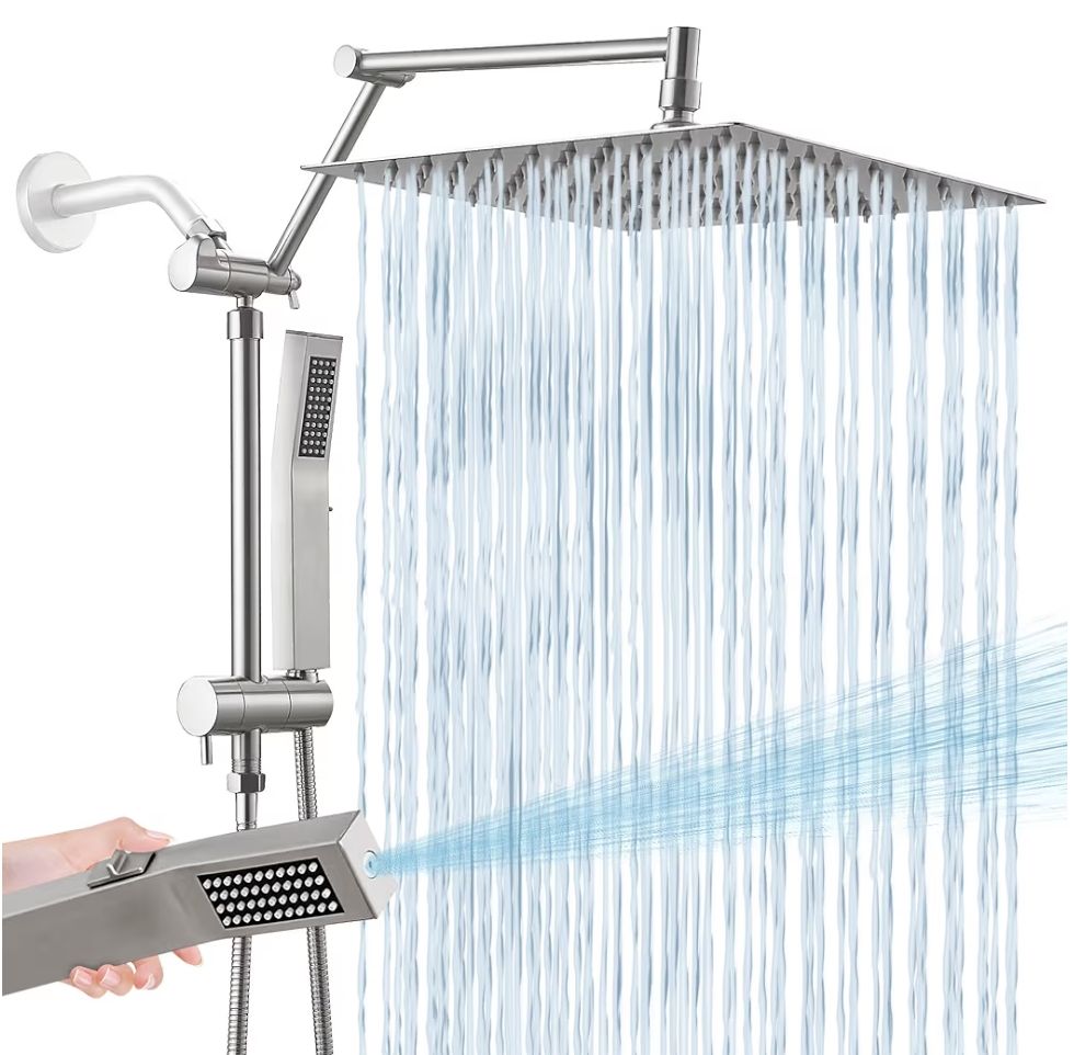 All Metal 12 Inch Rain Shower Head with Handheld Spray Combo - High ...