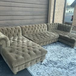Restoration Hardware Tufted Velvet Sectional