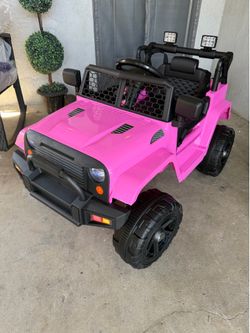 Costway 12V Kids Ride On Car Electric Vehicle Jeep with Parental Remote Music Horn Headlights Slow Start Function Pink