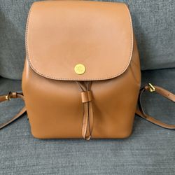Genuine LAUREN Ralph Lauren Medium Tan Leather Backpack 