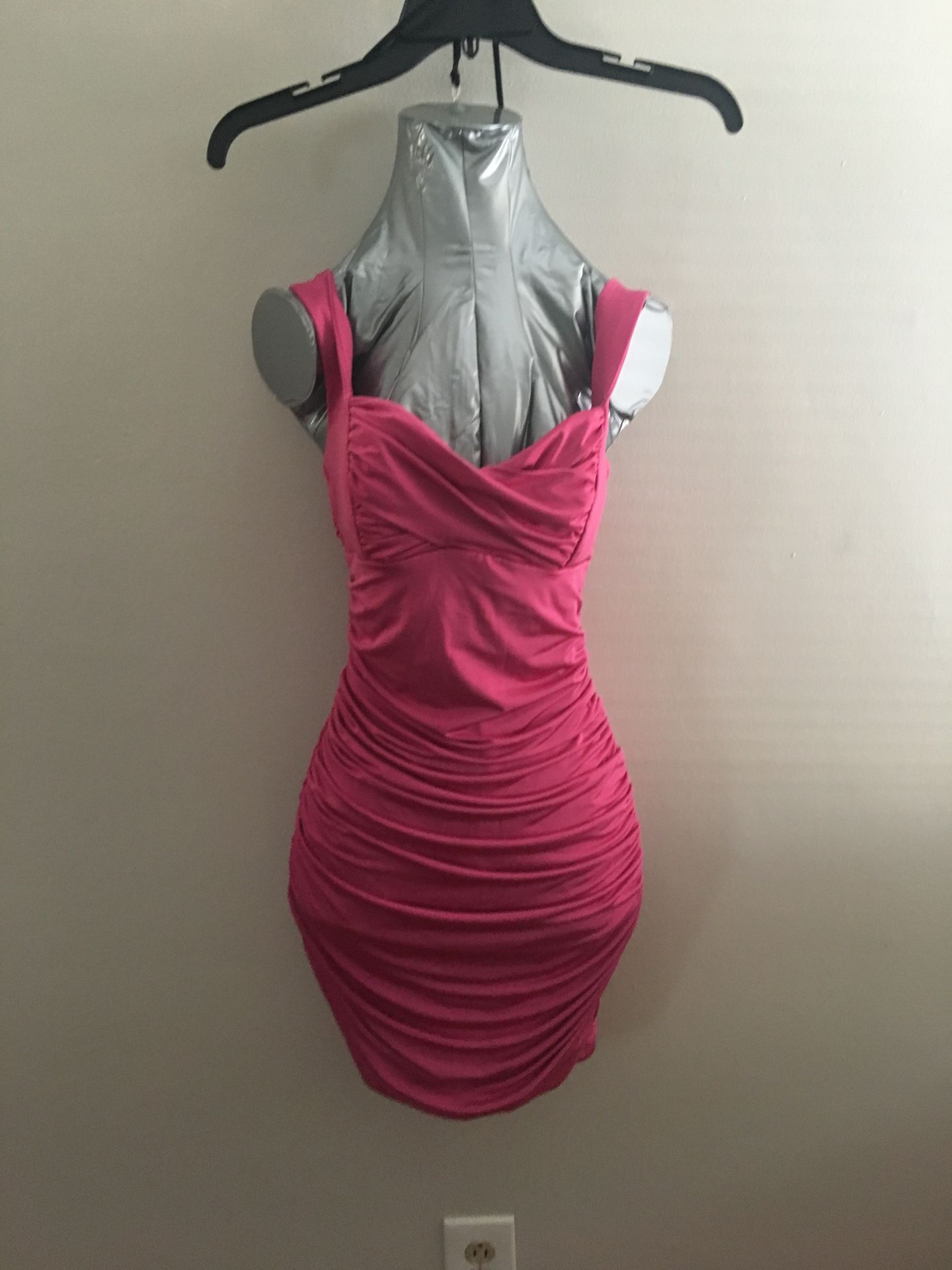 Pink Ruched dress small