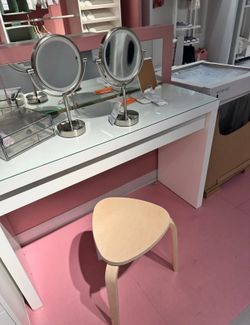 Vanity/desk glass top table only