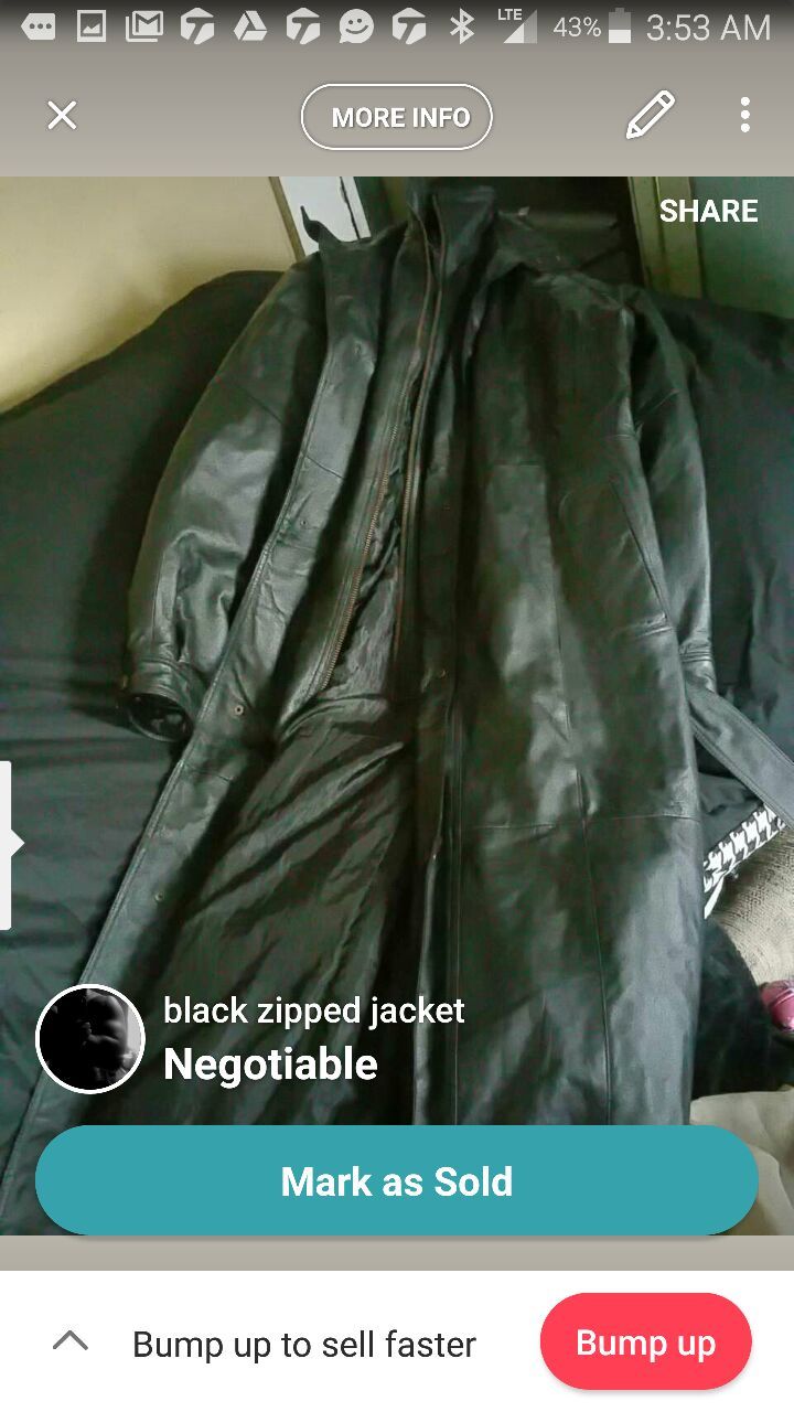 Leather trench coat