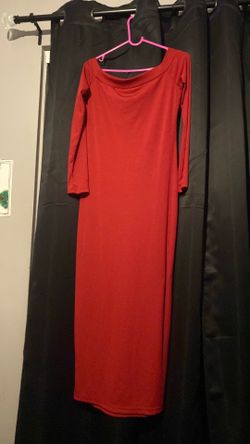 Red off the shoulder dress