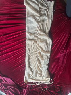 Y2K Champagne Gold Metallic Ruched Halter Cocktail Dress