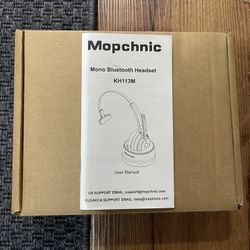 Mopchnic Bluetooth Headset, Wireless Headset with Upgraded Microphone AI Noise Canceling, On Ear Bluetooth Headset with USB Dongle for Office Call Cen