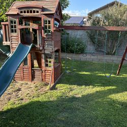 Backyard Playground Swing Set, Slides