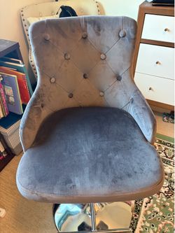 Grey stool with button design