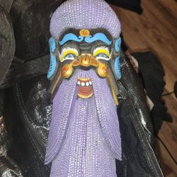 Hand-Carved Wooden Asian Opera Mask – Decorative Wall Art