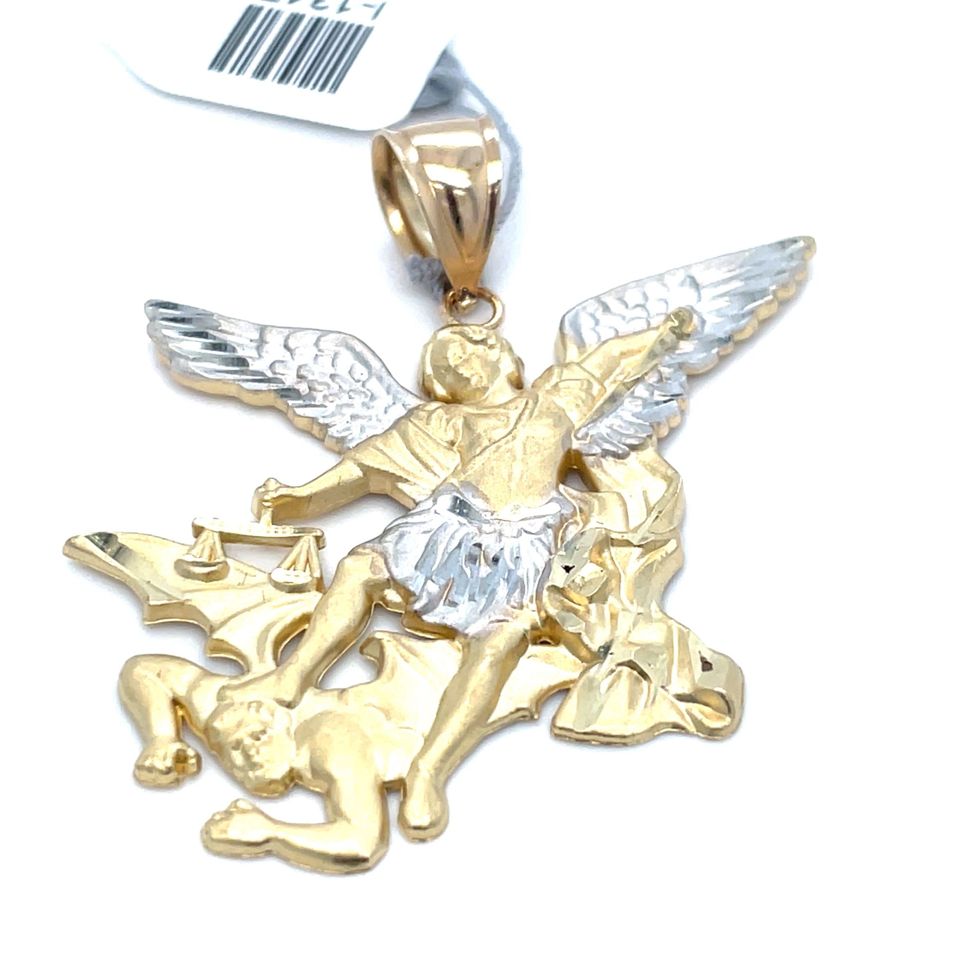 14Kt Two Tone Gold Arc Angel Pendant 6.00g I-1347