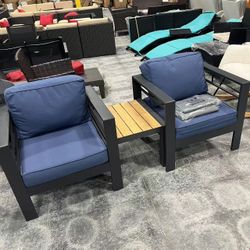🔵 Sofa Chair with Cushions with cover & table  Patio Set