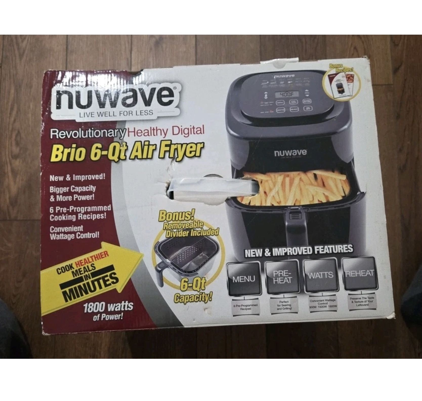 Nuwave Brio 6 QT Digital Air Fryer Black NIB