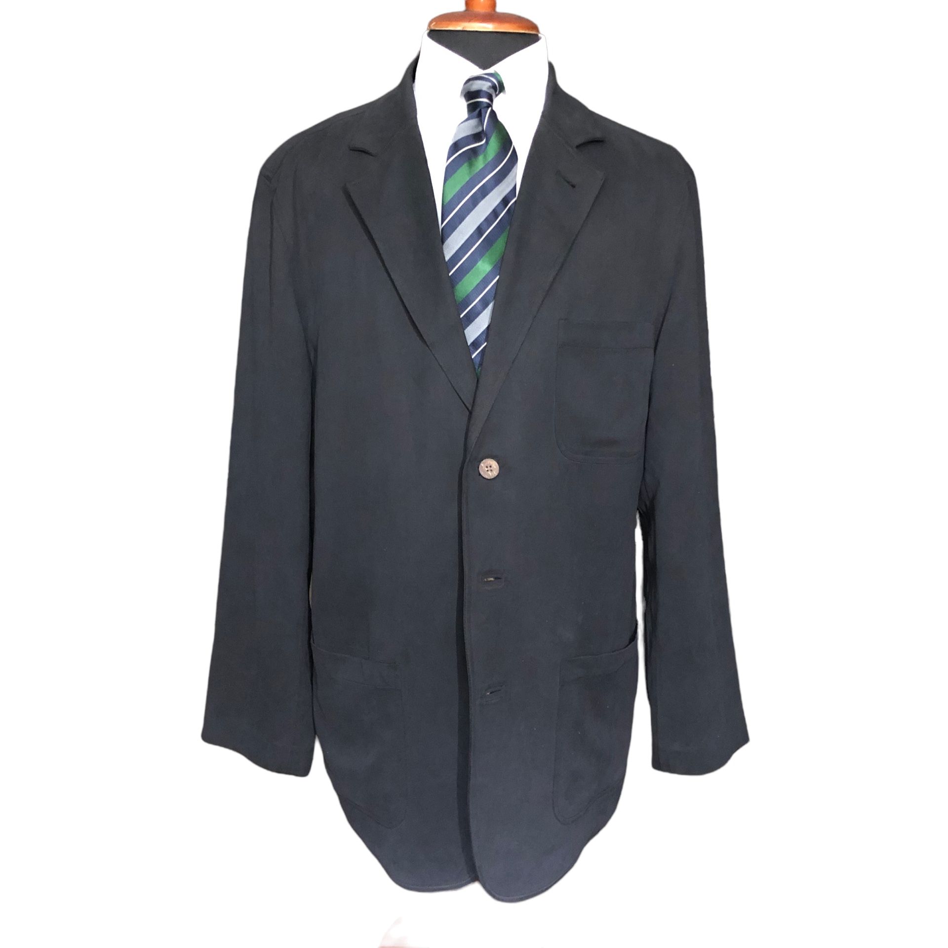 tommy bahama blazer sport coat size L silk black 3 button single vent. 