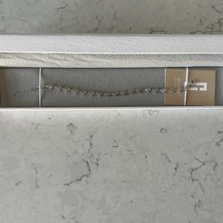 925 Sterling Silver Heart Riviera Cubic Zirconia Bracelet 