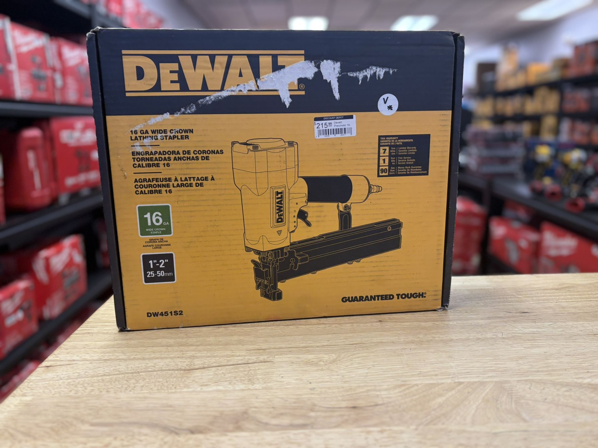 Corded Pneumatic 16-Gauge 1 in. Crown Lathing Stapler